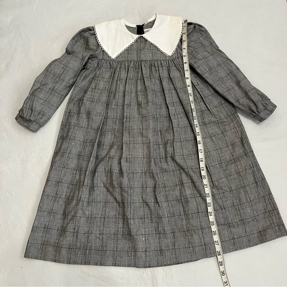 Vintage Lillibit Plaid Dress White Collar